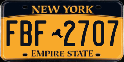NY license plate FBF2707