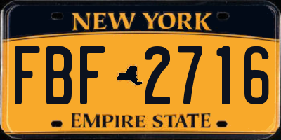NY license plate FBF2716