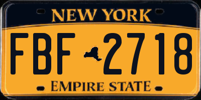 NY license plate FBF2718