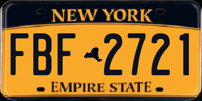 NY license plate FBF2721