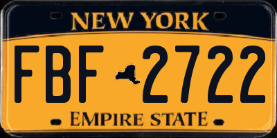 NY license plate FBF2722