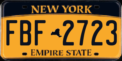NY license plate FBF2723