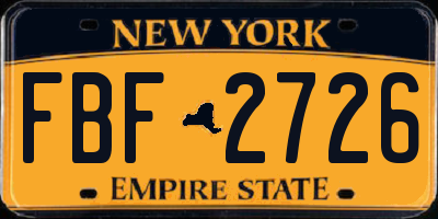 NY license plate FBF2726