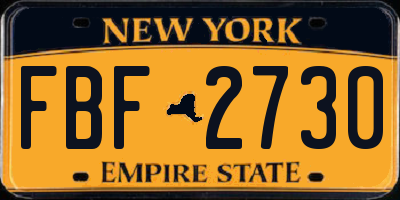 NY license plate FBF2730