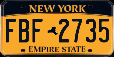 NY license plate FBF2735