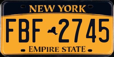 NY license plate FBF2745