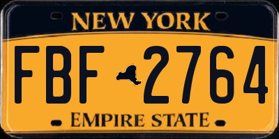 NY license plate FBF2764