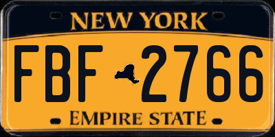 NY license plate FBF2766