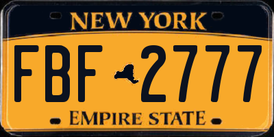 NY license plate FBF2777