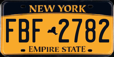 NY license plate FBF2782