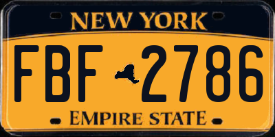 NY license plate FBF2786