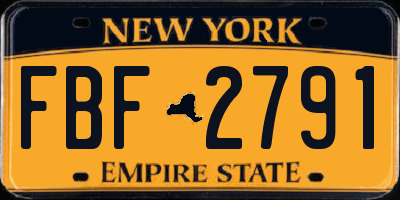 NY license plate FBF2791