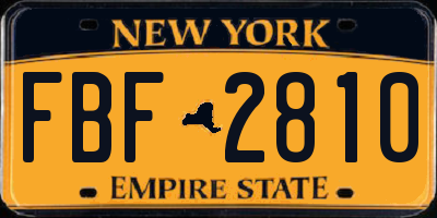 NY license plate FBF2810