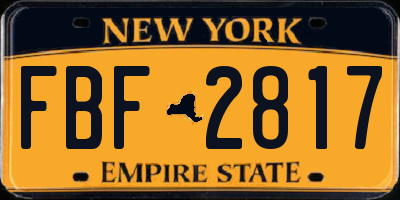NY license plate FBF2817