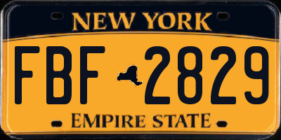 NY license plate FBF2829