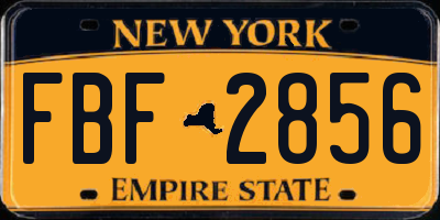 NY license plate FBF2856