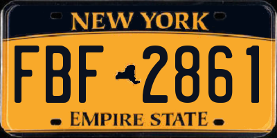 NY license plate FBF2861