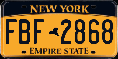 NY license plate FBF2868