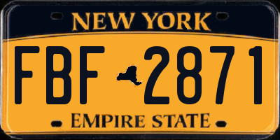 NY license plate FBF2871