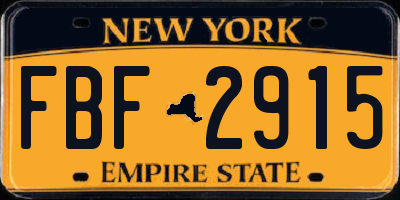 NY license plate FBF2915