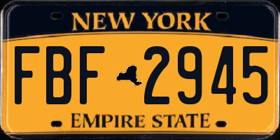 NY license plate FBF2945