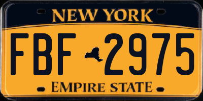 NY license plate FBF2975