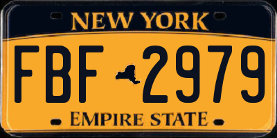 NY license plate FBF2979