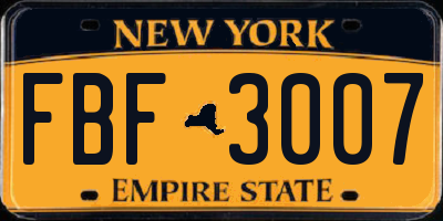 NY license plate FBF3007