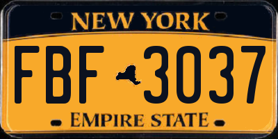 NY license plate FBF3037