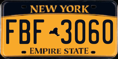 NY license plate FBF3060