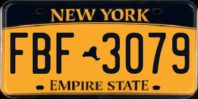 NY license plate FBF3079