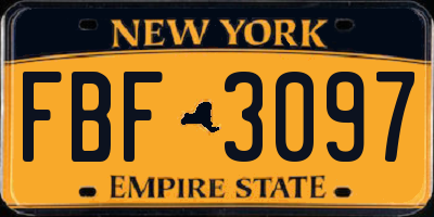 NY license plate FBF3097