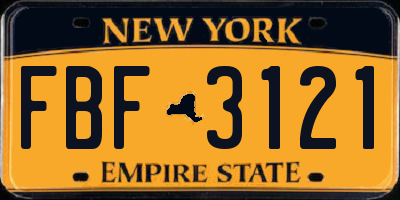 NY license plate FBF3121