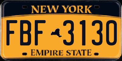 NY license plate FBF3130
