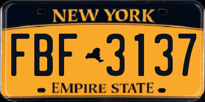 NY license plate FBF3137