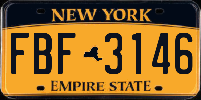 NY license plate FBF3146