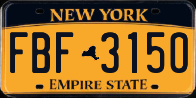 NY license plate FBF3150
