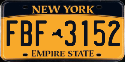 NY license plate FBF3152