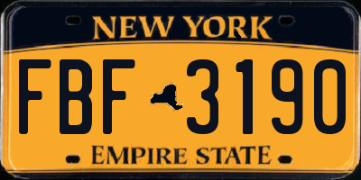 NY license plate FBF3190