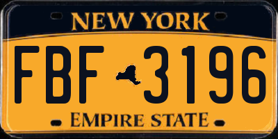 NY license plate FBF3196