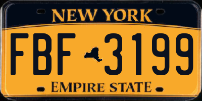 NY license plate FBF3199