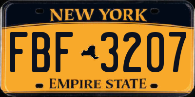 NY license plate FBF3207