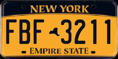 NY license plate FBF3211