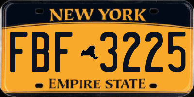NY license plate FBF3225