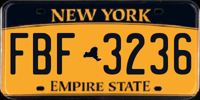 NY license plate FBF3236