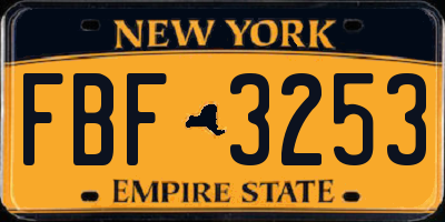NY license plate FBF3253