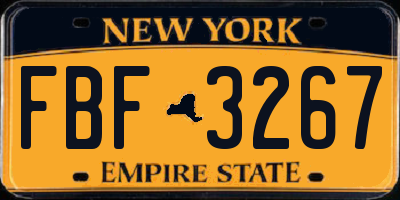 NY license plate FBF3267