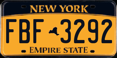 NY license plate FBF3292