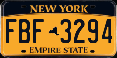 NY license plate FBF3294