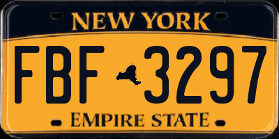NY license plate FBF3297